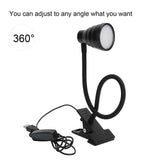 Adjustable Clip Lamp USB Learning Light Reading Eye Protection Lighting SuppliesBlack - Extra Image