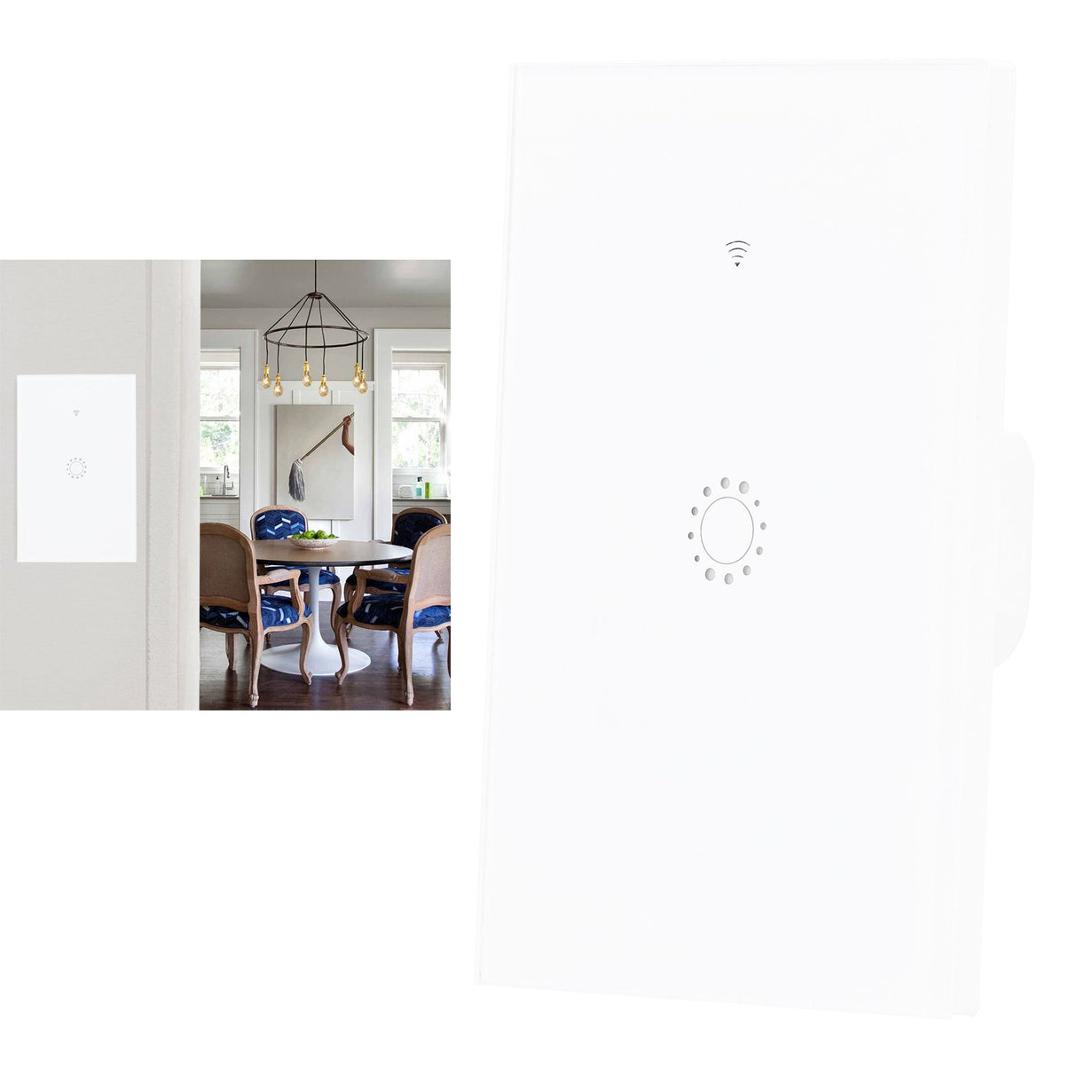 Wifi Smart LED Light Switch Touch Panel 1-Way APP Remote Voice Control for Amazon Alexa AC95-250VWhite Cover