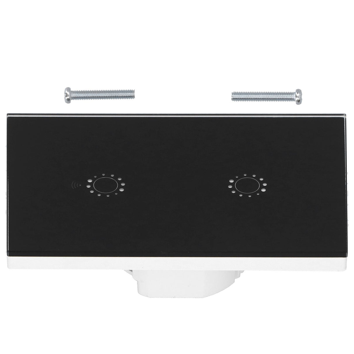 LED Smart Light Switch WiFi Wall Touch 2 Gang for Amazon Alexa Intelligent Voice APP Control AC 95‑250VBlack Cover