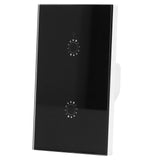 LED Smart Light Switch WiFi Wall Touch 2 Gang for Amazon Alexa Intelligent Voice APP Control AC 95‑250VBlack Cover