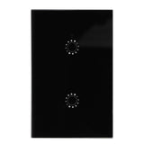 LED Smart Light Switch WiFi Wall Touch 2 Gang for Amazon Alexa Intelligent Voice APP Control AC 95‑250VBlack Cover - Top-Down View