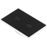 LED Smart Light Switch WiFi Wall Touch 2 Gang for Amazon Alexa Intelligent Voice APP Control AC 95‑250VBlack Cover - 45-Degree Angle