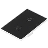 LED Smart Light Switch WiFi Wall Touch 2 Gang for Amazon Alexa Intelligent Voice APP Control AC 95‑250VBlack Cover