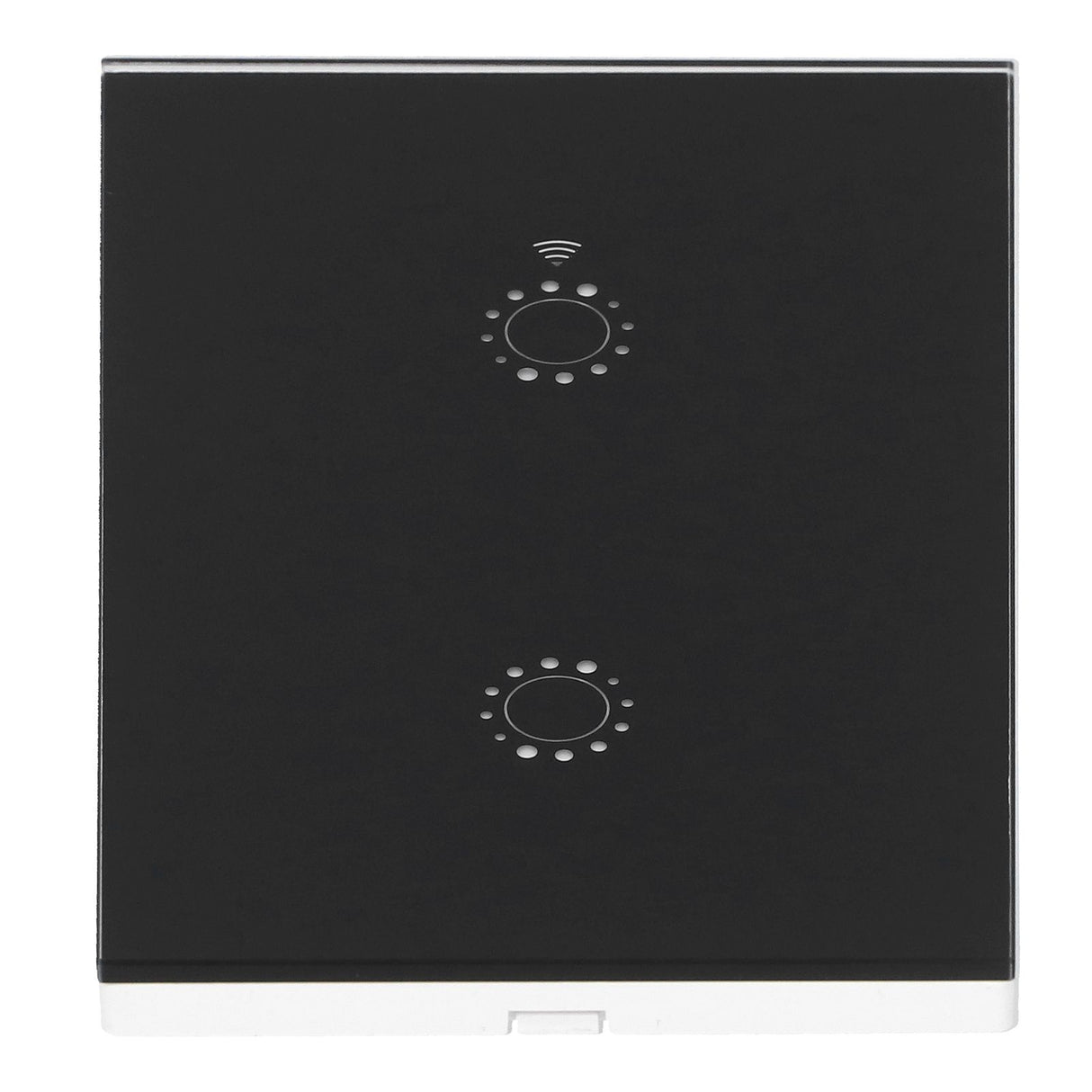 LED Smart Light Switch WiFi Wall Touch 2 Gang for Amazon Alexa Intelligent Voice APP Control AC 95‑250VBlack Cover