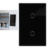 LED Smart Light Switch WiFi Wall Touch 2 Gang for Amazon Alexa Intelligent Voice APP Control AC 95‑250VBlack Cover