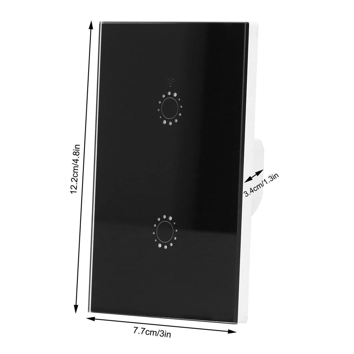 LED Smart Light Switch WiFi Wall Touch 2 Gang for Amazon Alexa Intelligent Voice APP Control AC 95‑250VBlack Cover