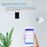 LED Smart Light Switch WiFi Wall Touch 2 Gang for Amazon Alexa Intelligent Voice APP Control AC 95‑250VBlack Cover