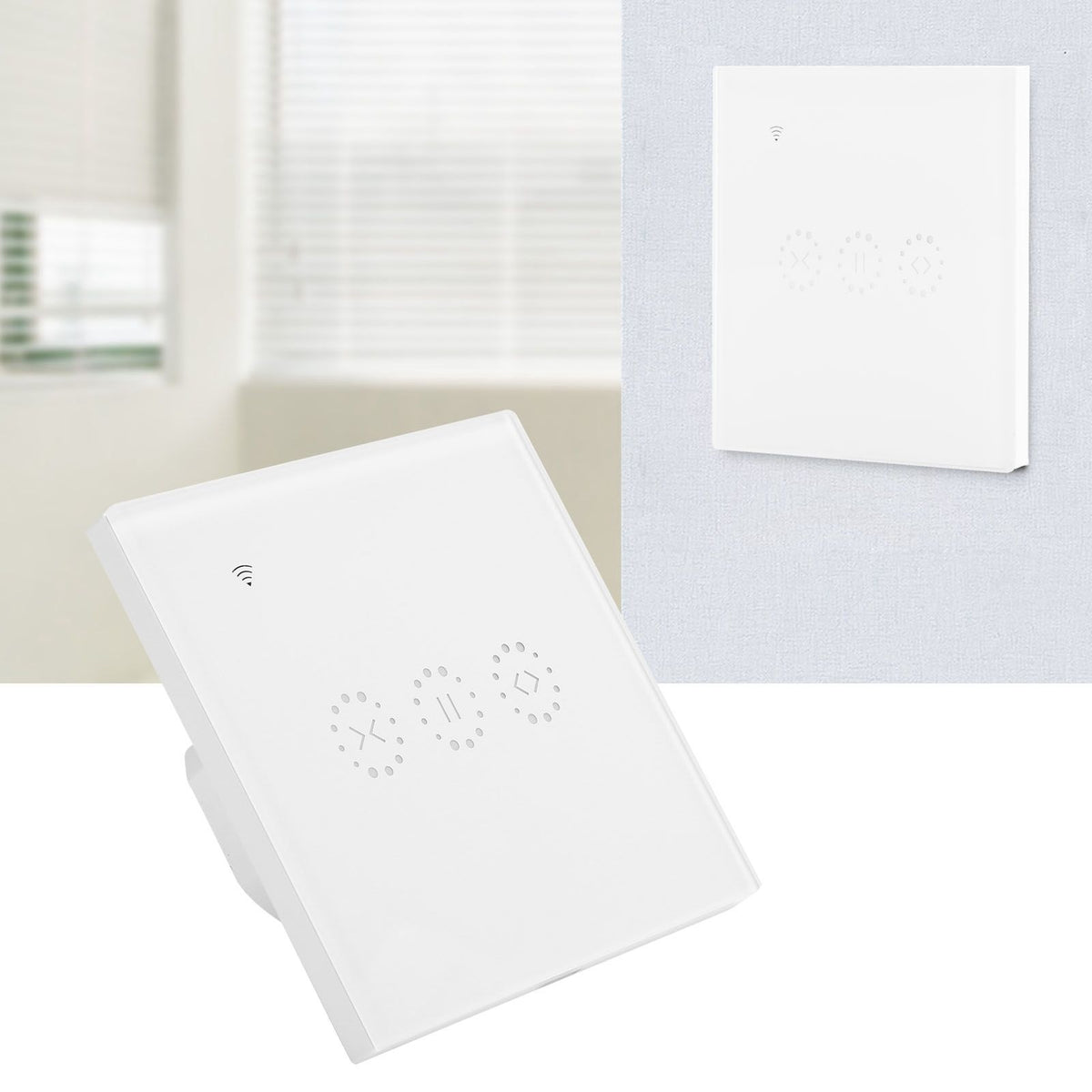 WiFi Smart Touch Wall Switch APP Control for Curtain Garage Door Power Doors AC 95-250VWhite