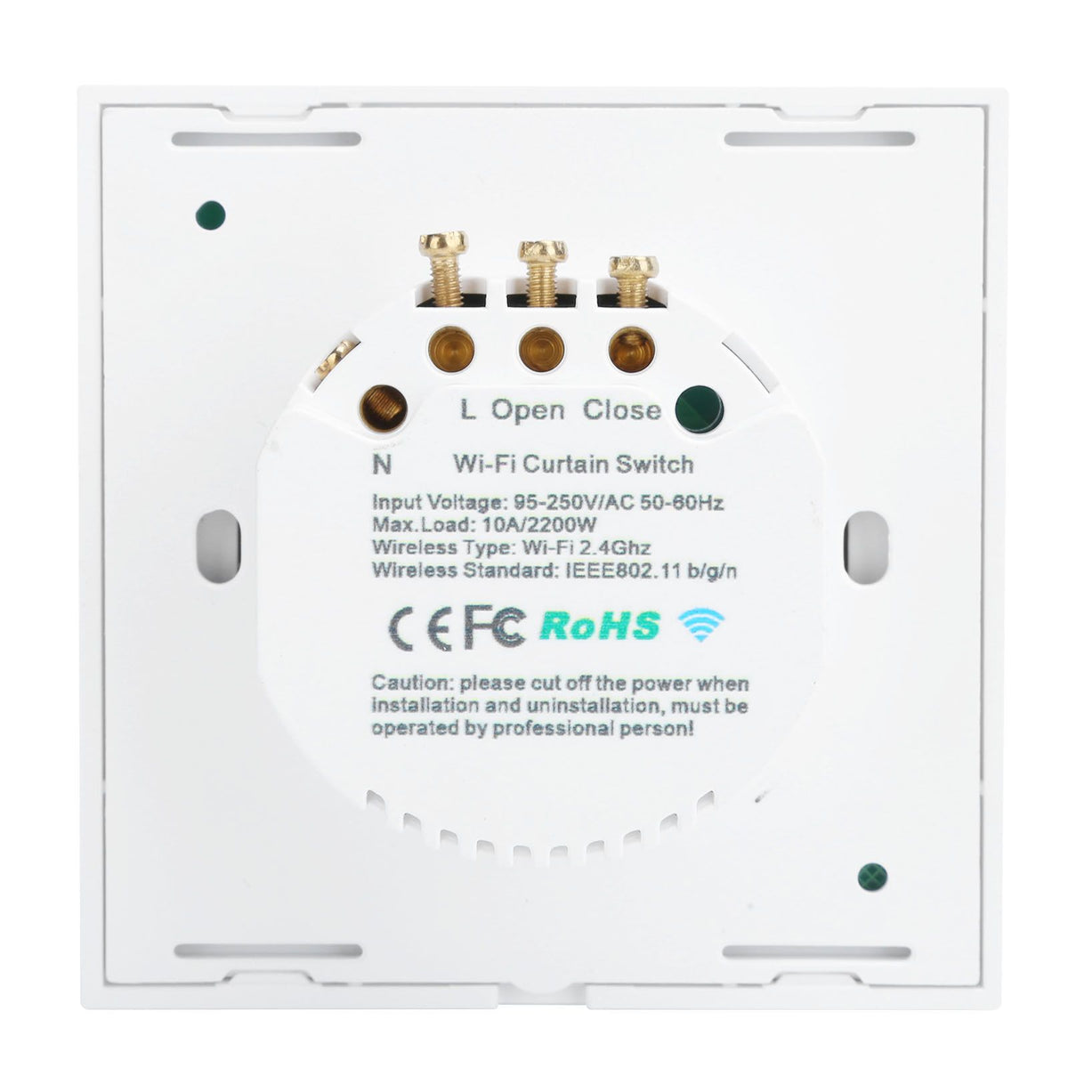 WiFi Smart Touch Wall Switch APP Control for Curtain Garage Door Power Doors AC 95-250VWhite