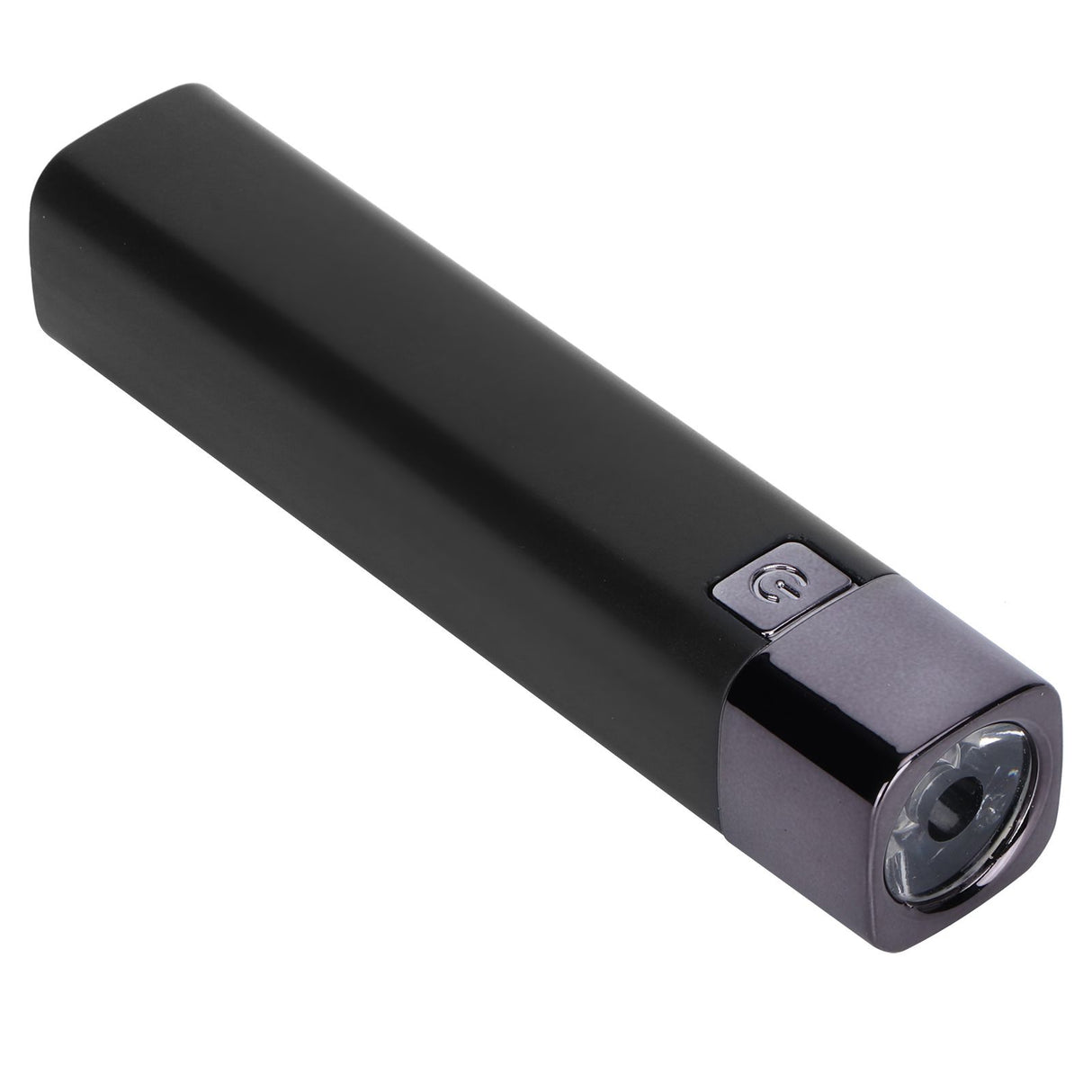 Mini Flashlight Strong Light USB Input Output Phone Charging LED MultiFunction Lamp(Black )