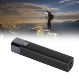 Mini Flashlight Strong Light USB Input Output Phone Charging LED MultiFunction Lamp(Black )
