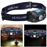 Outdoor USB Rechargeable LED Fishing Headlamp Finger Sensing Waterproof Headlight