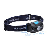 Outdoor USB Rechargeable LED Fishing Headlamp Finger Sensing Waterproof Headlight