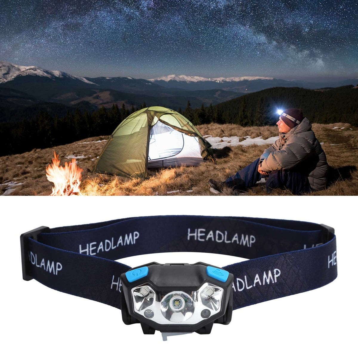 LED Head Lamp Powerful Sensor Headlight Rechargeable Outdoor Waterproof Headlamp