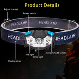 LED Head Lamp Powerful Sensor Headlight Rechargeable Outdoor Waterproof Headlamp - Extra Image