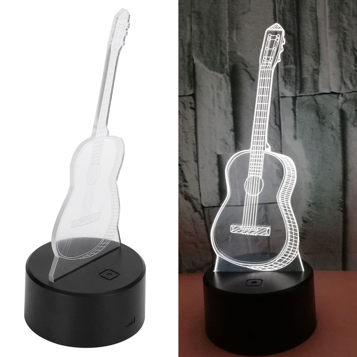 3D Guitar Night Light LED 7 Colors Nightlight Switch Desktop Lamp Home Decoration