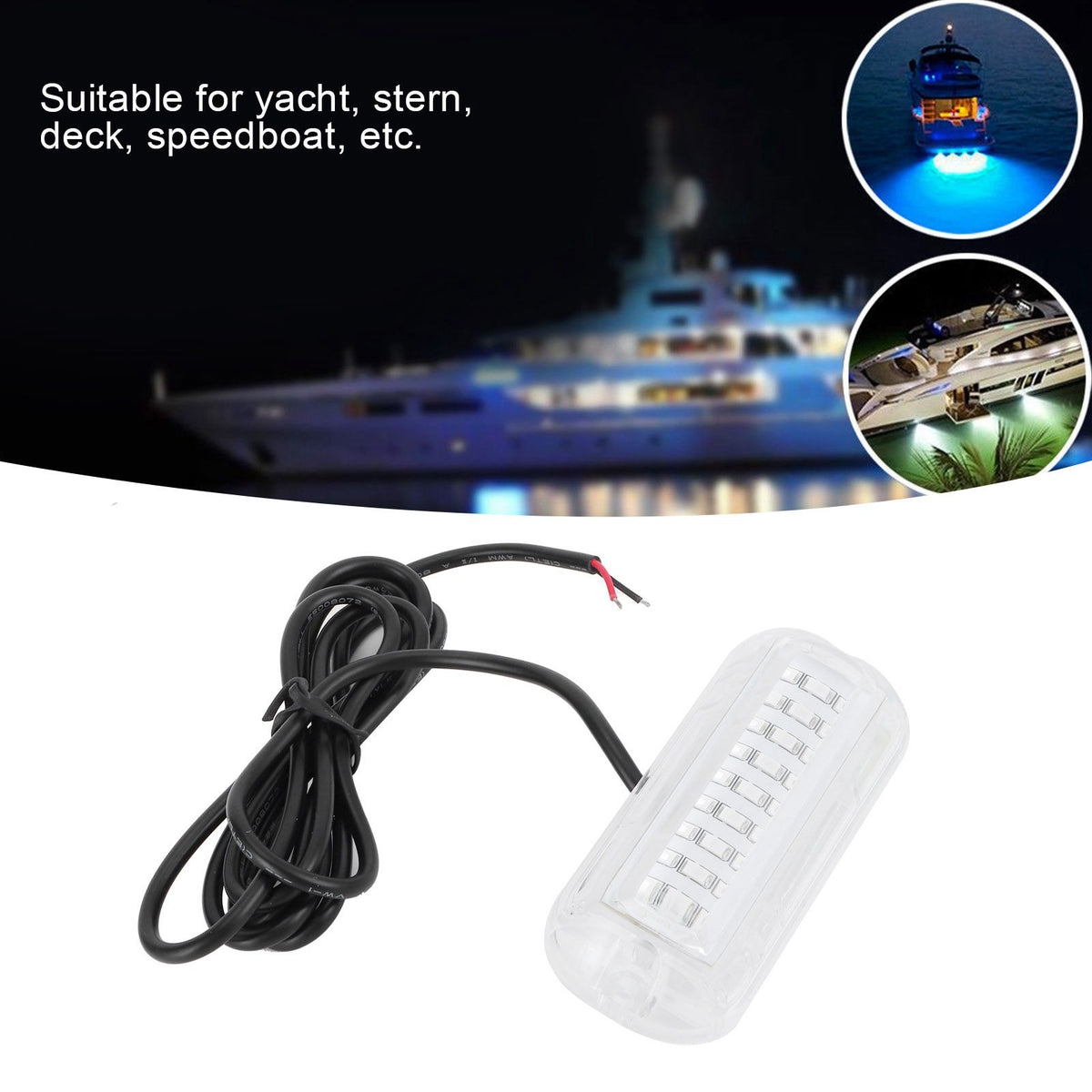 Underwater Ship Beam Light Stainless Steel 27LED Waterproof Marine Lamp 50W DC10-30V