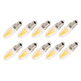 10Pcs E12 Long Filament Light Bulbs 3W AC110V Chandelier Ceiling Lamp Bulb Warm White