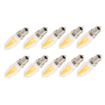 10Pcs E12 Long Filament Light Bulbs 3W AC110V Chandelier Ceiling Lamp Bulb Warm White
