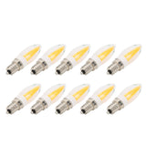 10Pcs E12 Long Filament Light Bulbs 3W AC110V Chandelier Ceiling Lamp Bulb Warm White - Close-Up Angle