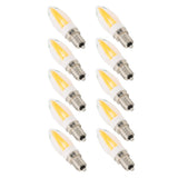 10Pcs E12 Long Filament Light Bulbs 3W AC110V Chandelier Ceiling Lamp Bulb Warm White - Low Angle