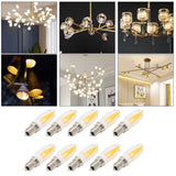 10Pcs E12 Long Filament Light Bulbs 3W AC110V Chandelier Ceiling Lamp Bulb Warm White - Extra Image