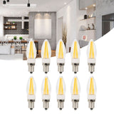 10Pcs E12 Long Filament Light Bulbs 3W AC110V Chandelier Ceiling Lamp Bulb Warm White - Extra Image