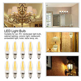 10Pcs E12 Long Filament Light Bulbs 3W AC110V Chandelier Ceiling Lamp Bulb Warm White - Extra Image