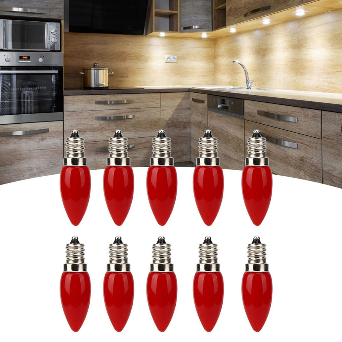 10Pcs Mini E12 LED Light Bulb 1.5W AC110V for Home Chandelier Ceiling Light Wall Lamp