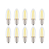 10Pcs E12 Long Filament Small LED Light Bulbs Dimmable Lamp 1.5W AC110V for Home Lighting