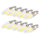 10Pcs E12 Long Filament Small LED Light Bulbs Dimmable Lamp 1.5W AC110V for Home Lighting