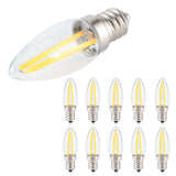 10Pcs E12 Long Filament Small LED Light Bulbs Dimmable Lamp 1.5W AC110V for Home Lighting