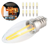 10Pcs E12 Long Filament Small LED Light Bulbs Dimmable Lamp 1.5W AC110V for Home Lighting