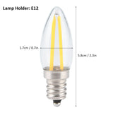 10Pcs E12 Long Filament Small LED Light Bulbs Dimmable Lamp 1.5W AC110V for Home Lighting