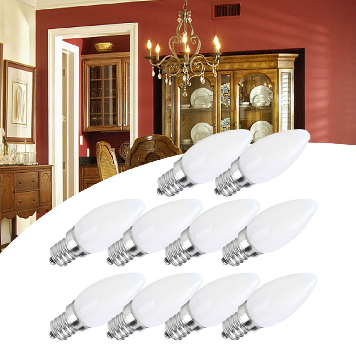 10pcs E12 LED Bulb 1.5W Warm White Lamp for Chandelier Ceiling Light Wall Lamp Home Lighting AC 110V