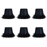 6Pcs Feather Cloth Lampshade Blue Hotel Chandelier Wall Lamp Decoration Protective Cover