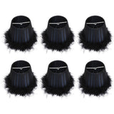 6Pcs Feather Cloth Lampshade Blue Hotel Chandelier Wall Lamp Decoration Protective Cover