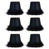 6Pcs Feather Cloth Lampshade Blue Hotel Chandelier Wall Lamp Decoration Protective Cover - 45-Degree Angle