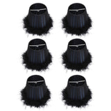 6Pcs Feather Cloth Lampshade Blue Hotel Chandelier Wall Lamp Decoration Protective Cover