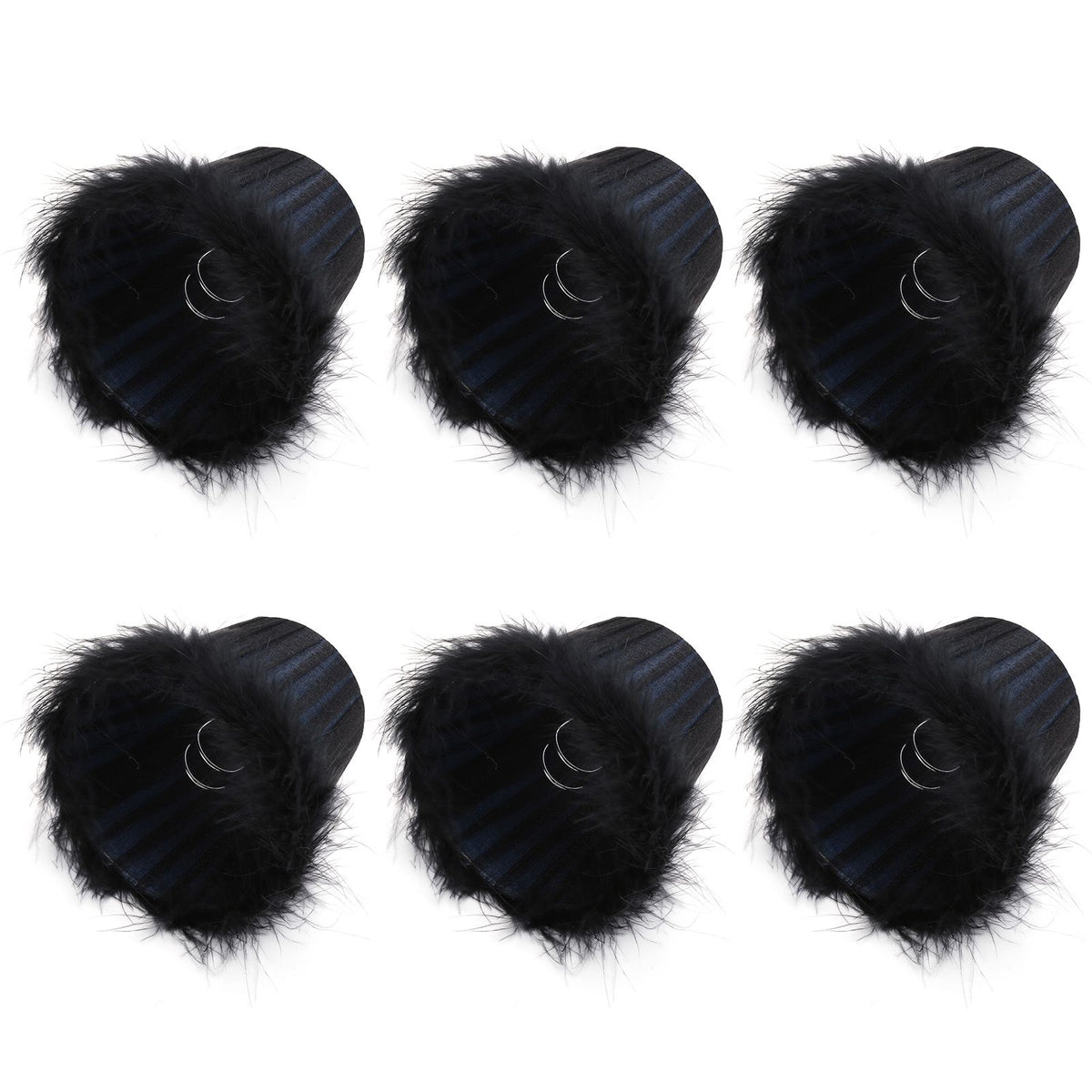 6Pcs Feather Cloth Lampshade Blue Hotel Chandelier Wall Lamp Decoration Protective Cover