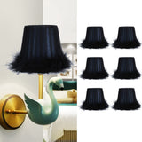6Pcs Feather Cloth Lampshade Blue Hotel Chandelier Wall Lamp Decoration Protective Cover
