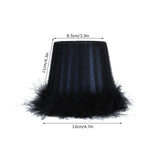 6Pcs Feather Cloth Lampshade Blue Hotel Chandelier Wall Lamp Decoration Protective Cover