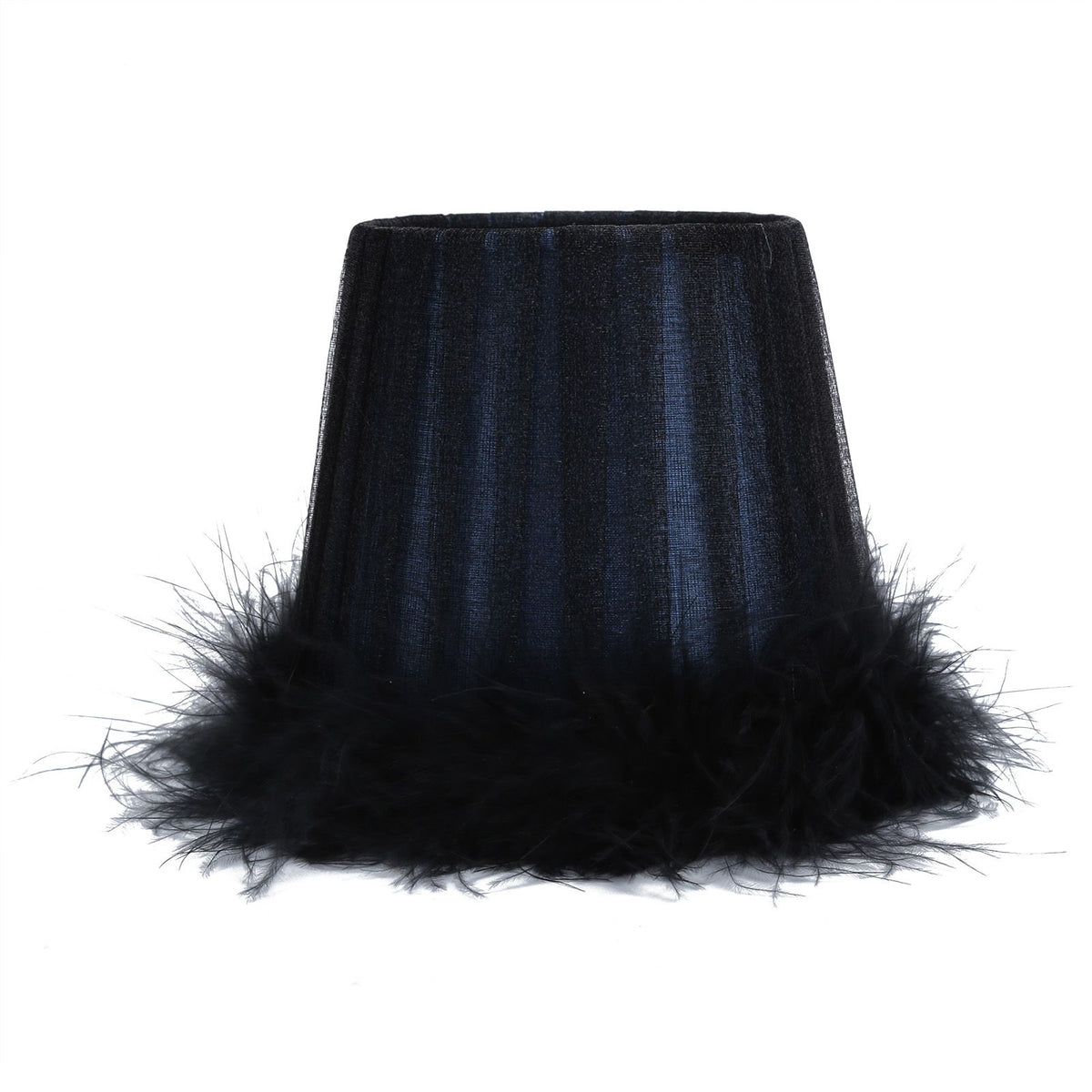 6Pcs Feather Cloth Lampshade Blue Hotel Chandelier Wall Lamp Decoration Protective Cover