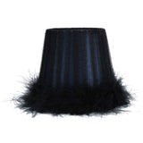 6Pcs Feather Cloth Lampshade Blue Hotel Chandelier Wall Lamp Decoration Protective Cover