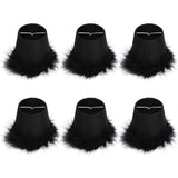6Pcs Cloth Pendant Lamp Shade with Feather Edge Chandelier Lampshade Light Decoration Accessories - Front View