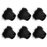 6Pcs Cloth Pendant Lamp Shade with Feather Edge Chandelier Lampshade Light Decoration Accessories