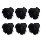 6Pcs Cloth Pendant Lamp Shade with Feather Edge Chandelier Lampshade Light Decoration Accessories - Top-Down View