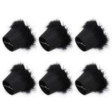 6Pcs Cloth Pendant Lamp Shade with Feather Edge Chandelier Lampshade Light Decoration Accessories - Rear View