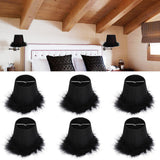 6Pcs Cloth Pendant Lamp Shade with Feather Edge Chandelier Lampshade Light Decoration Accessories