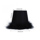 6Pcs Cloth Pendant Lamp Shade with Feather Edge Chandelier Lampshade Light Decoration Accessories